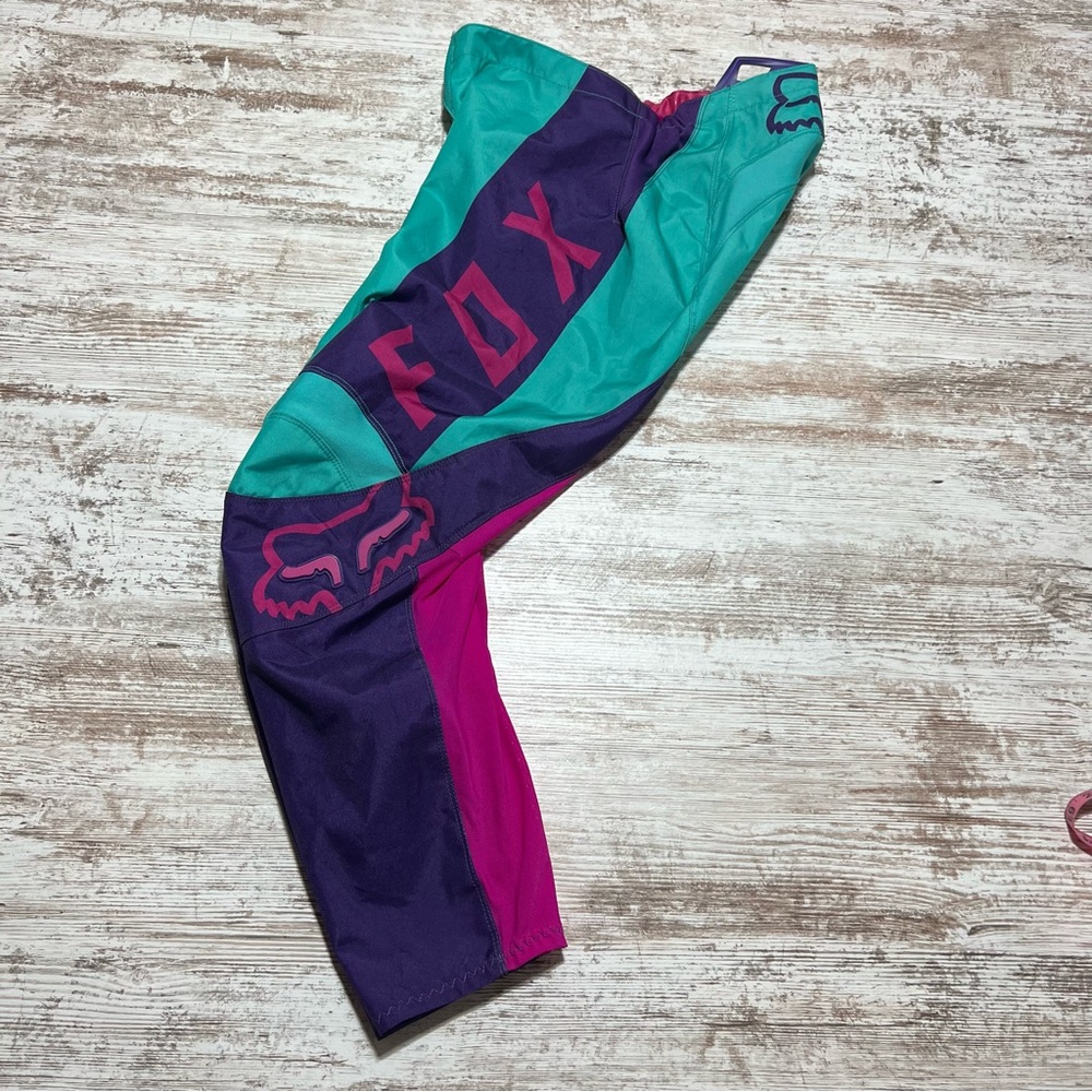 Fox Racing 180 Purple Pink Teal Womens Off Road Dirt Bike Motocross Pants 7-8